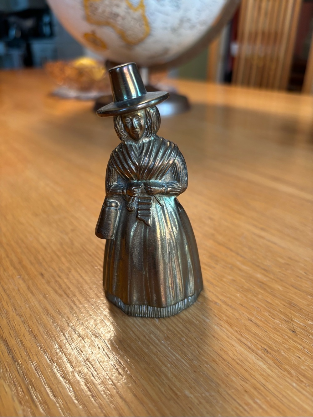 Vintage Lady Bell Figurine – Brass Hand Bell